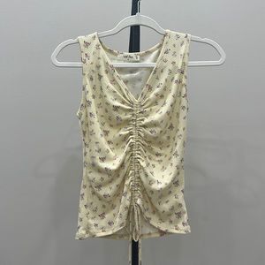 yellow pastel floral shirt